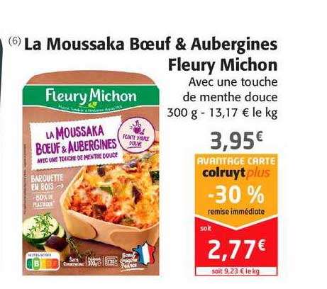 La Moussaka Bœuf & Aubergines Fleury Michon