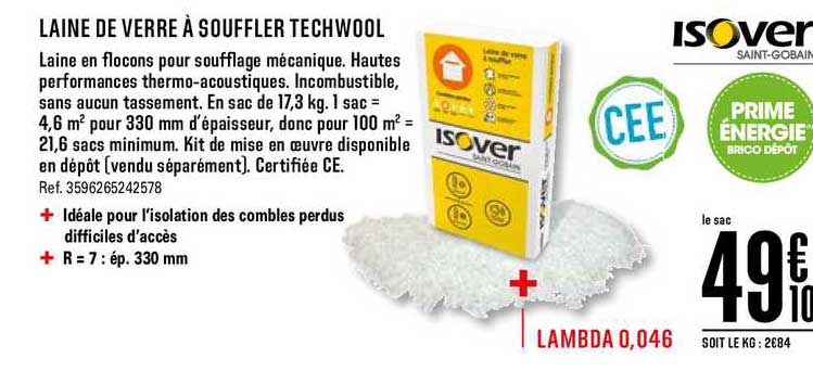 laine de verre à souffler techwool isover saint gobain