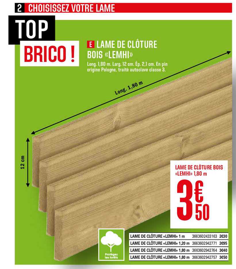 lame de clôture bois lemhi