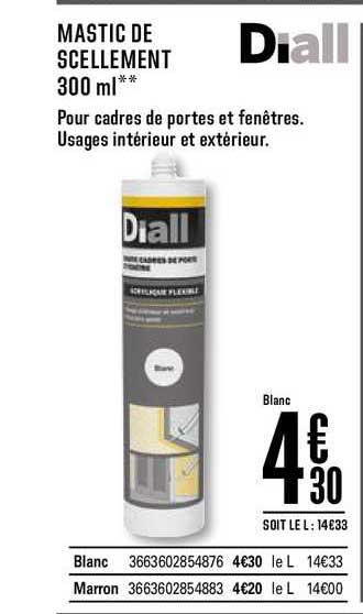 mastic de scellement 300ml diall