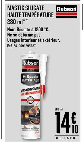 Mastic Silicate Haute Température Rubson