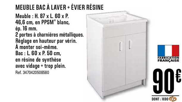 Meuble Bac à Laver + évier Résine