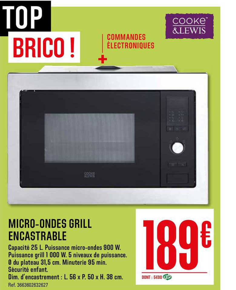 micro ondes grill encastrable
