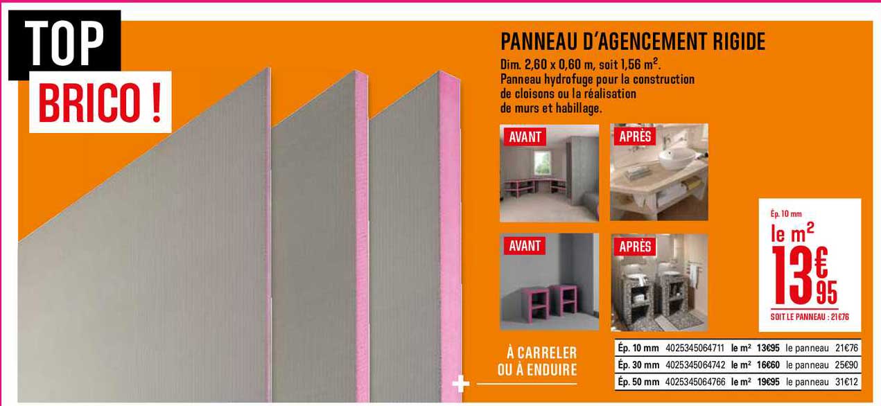 panneau d'agencement rigide