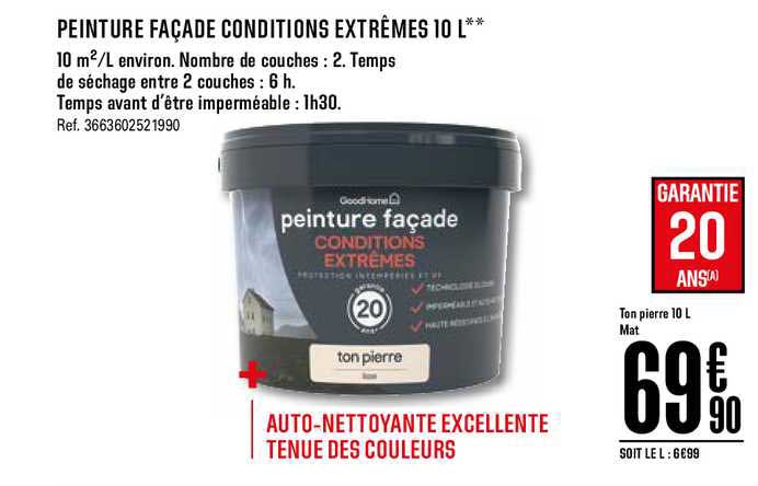peinture façade conditions extrêmes 10l
