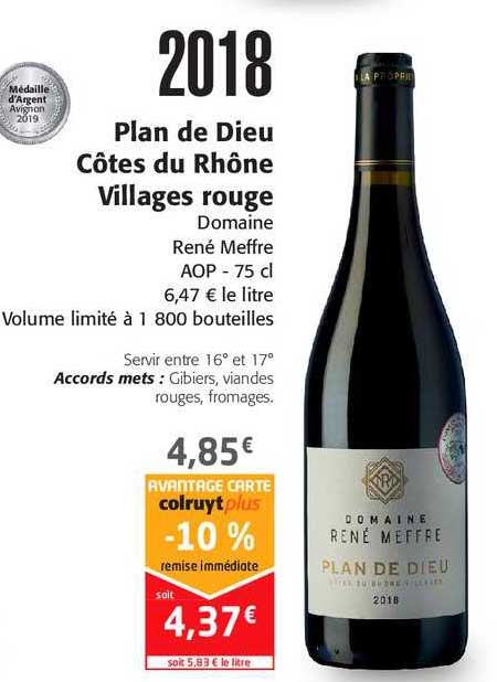 plan de dieu côtes du rhône villages rouge domaine rené meffre