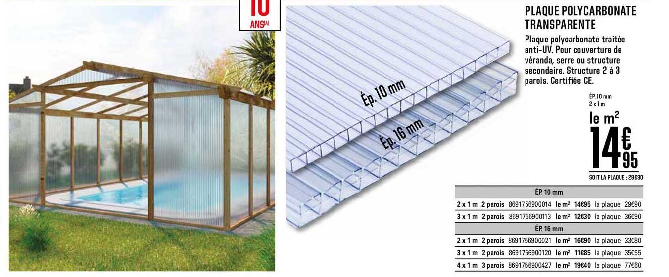 Plaque Polycarbonate Transparente