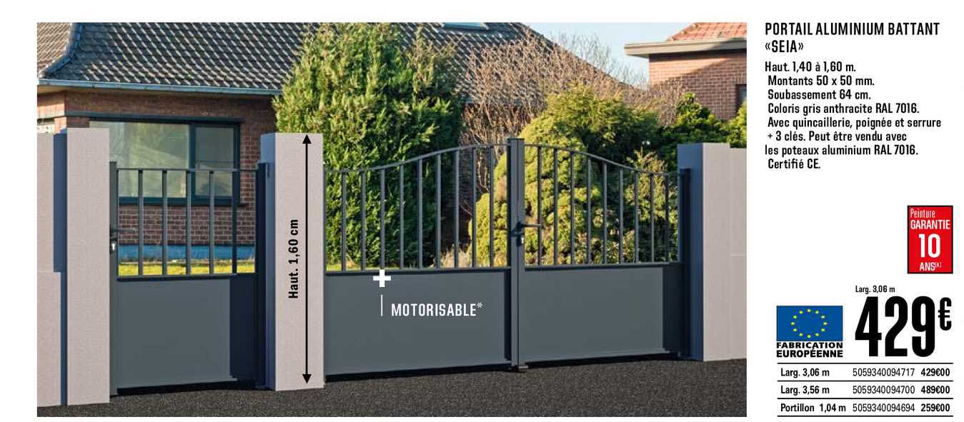 Portail Aluminium Battant Seia