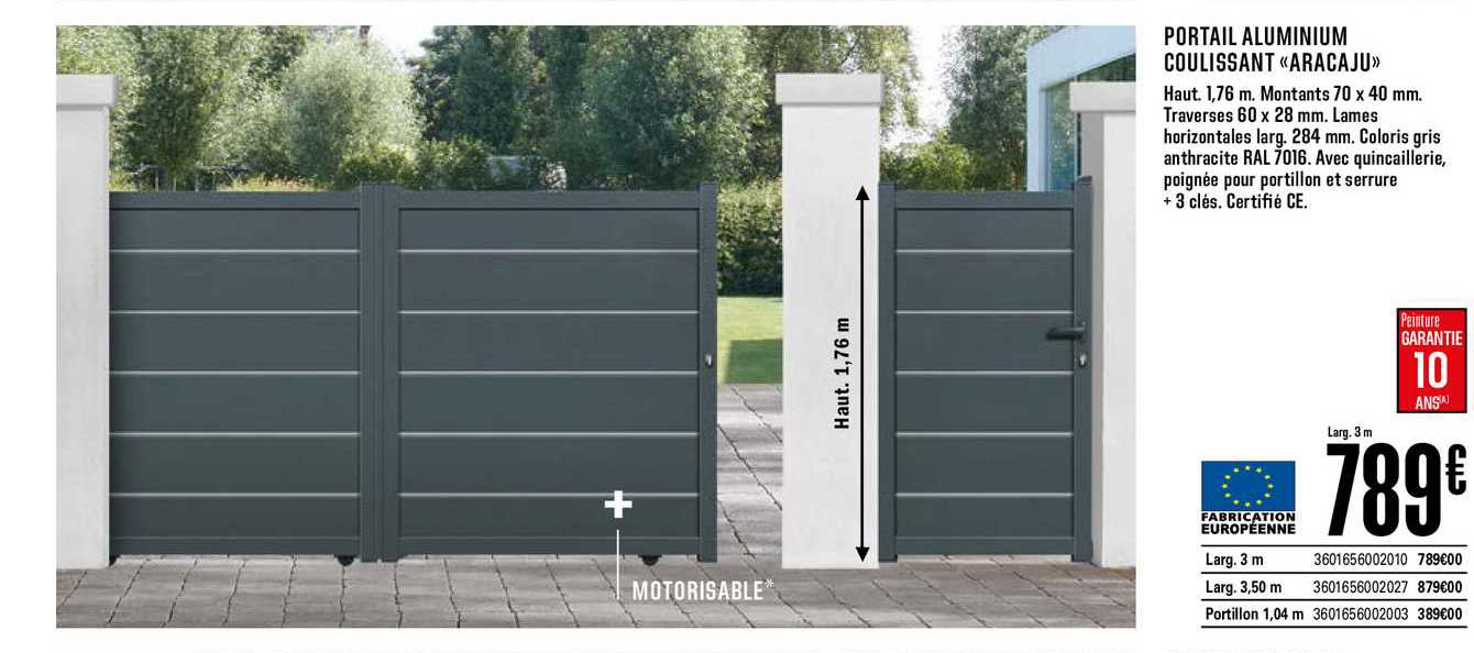 Portail Aluminium Coulissant Aracaju