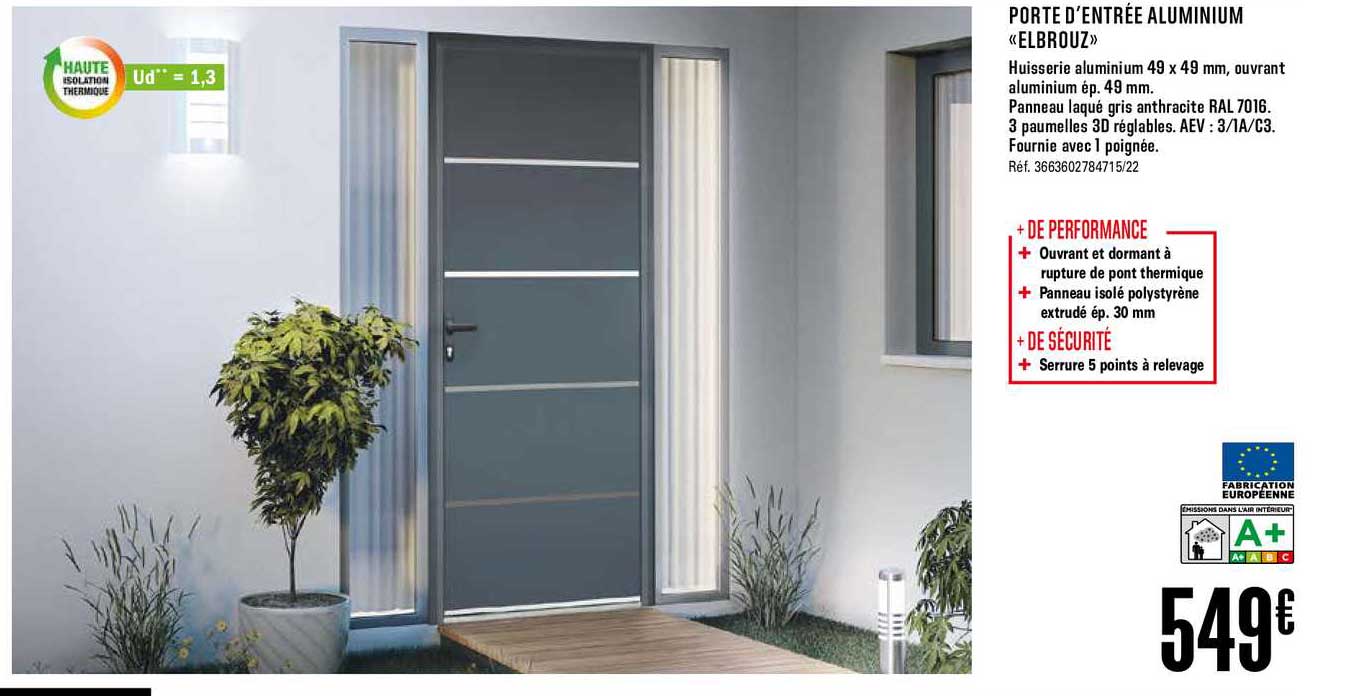 porte d'entrée aluminium elbrouz