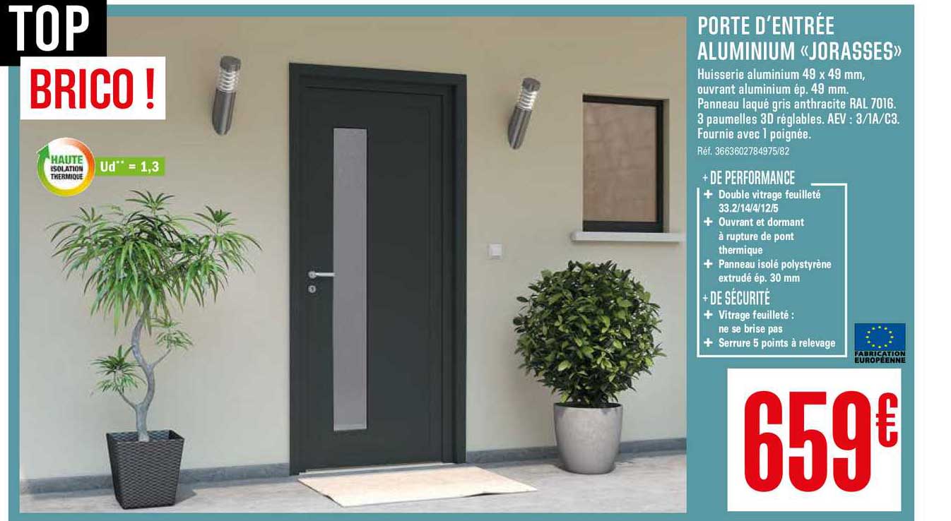 porte d'entrée aluminium jorasses