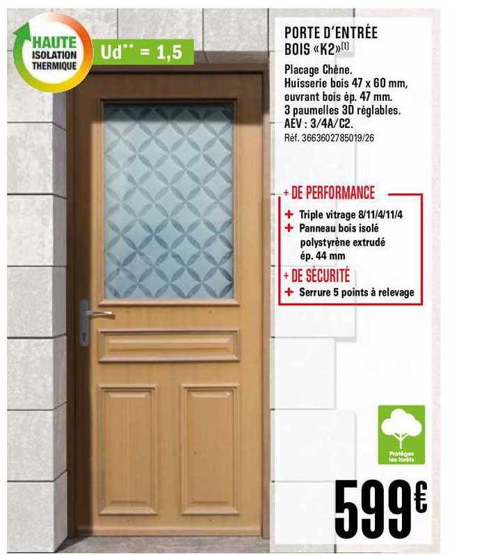 Porte D'entrée Bois K2
