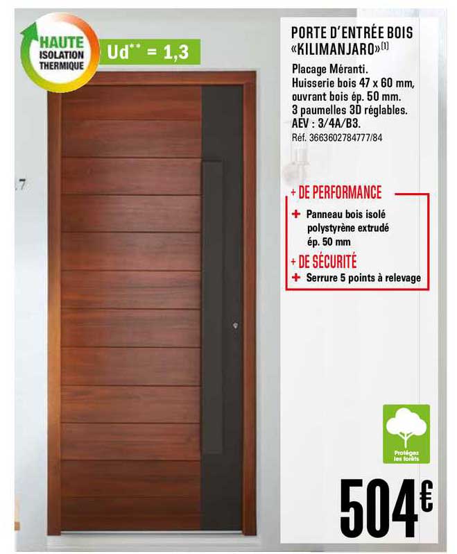 porte d'entrée bois kilimanjaro