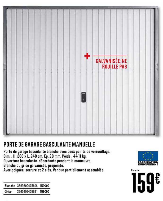 Porte De Garage Basculante Manuelle