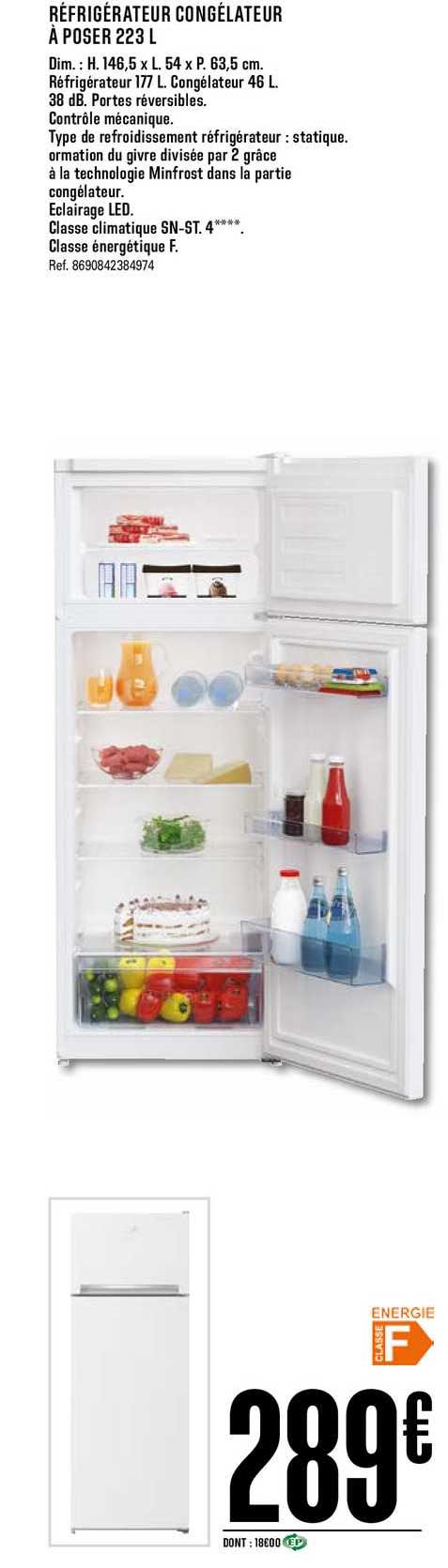 Réfrigérateur Congélateur à Poser 223l