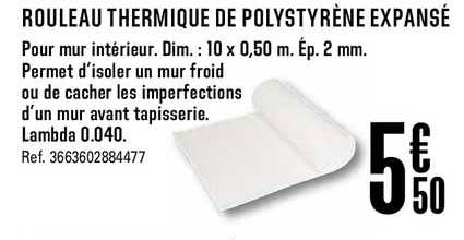 rouleau thermique de polystyrène expansé