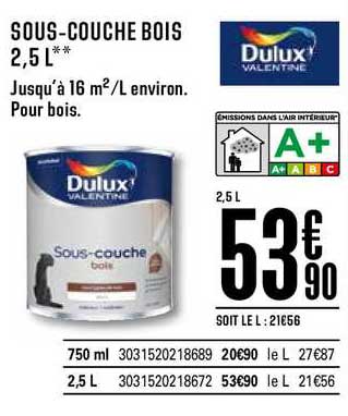 sous couche bois 2.5l dulux valentine