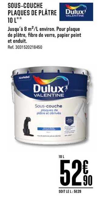 sous couche plaques de plâtre 10 l dulux