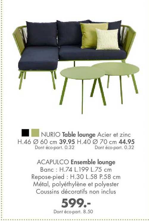 table lounge nurio, ensemble lounge acapulco