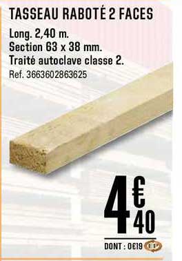 tasseau raboté 2 faces