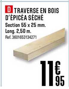 Traverse En Bois D'épicéa Séché