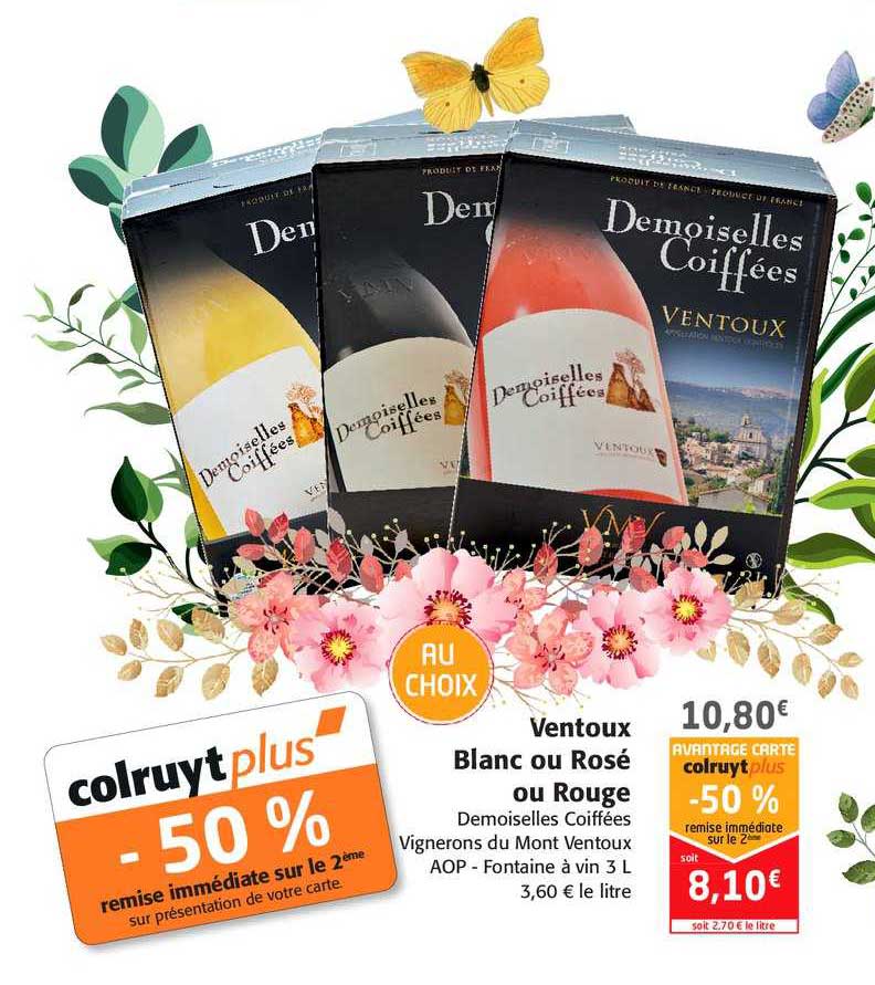 ventoux blanc ou rosé ou rouge demoiselles coiffées