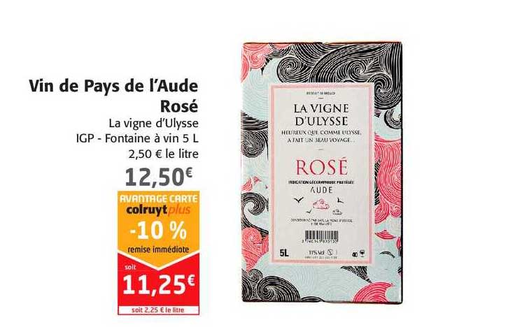 vin de pays de l'aude rosé la vigne d'ulysse