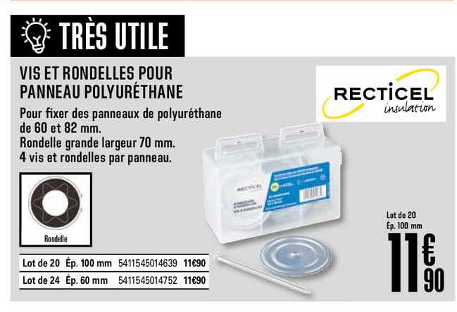 vis et rondelles pour panneau polyuréthane recticel insulation
