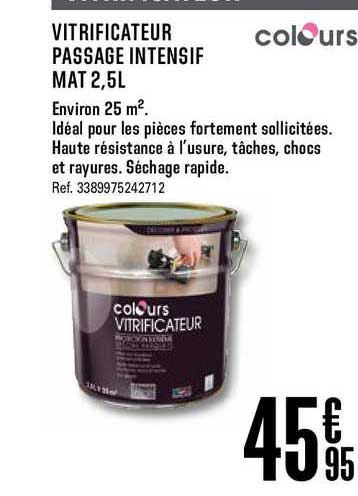 vitrificateur passage intensif mat 2.5l colours