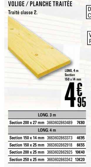 volige planche traitée