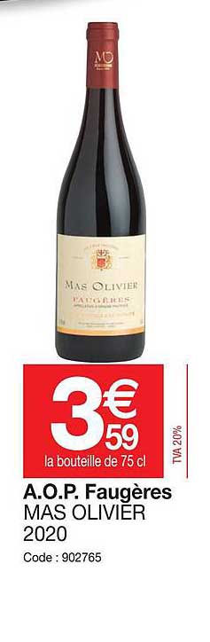 a.o.p. faugères mas olivier 2020
