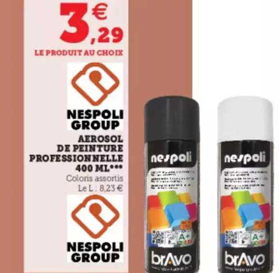 aérosol de peinture professionnele 400 ml nespoli group
