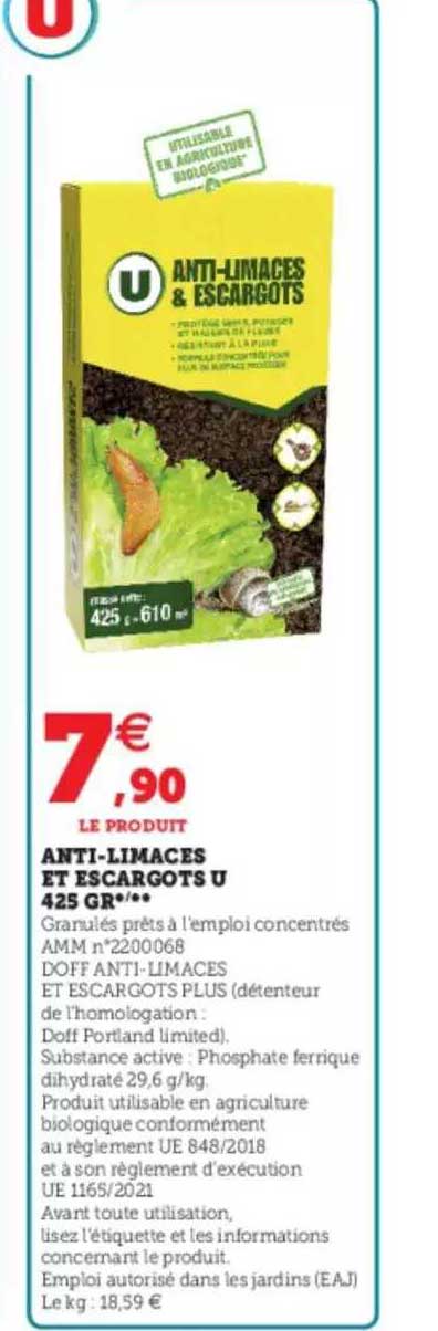 anti-limaces et escargots u 425 gr