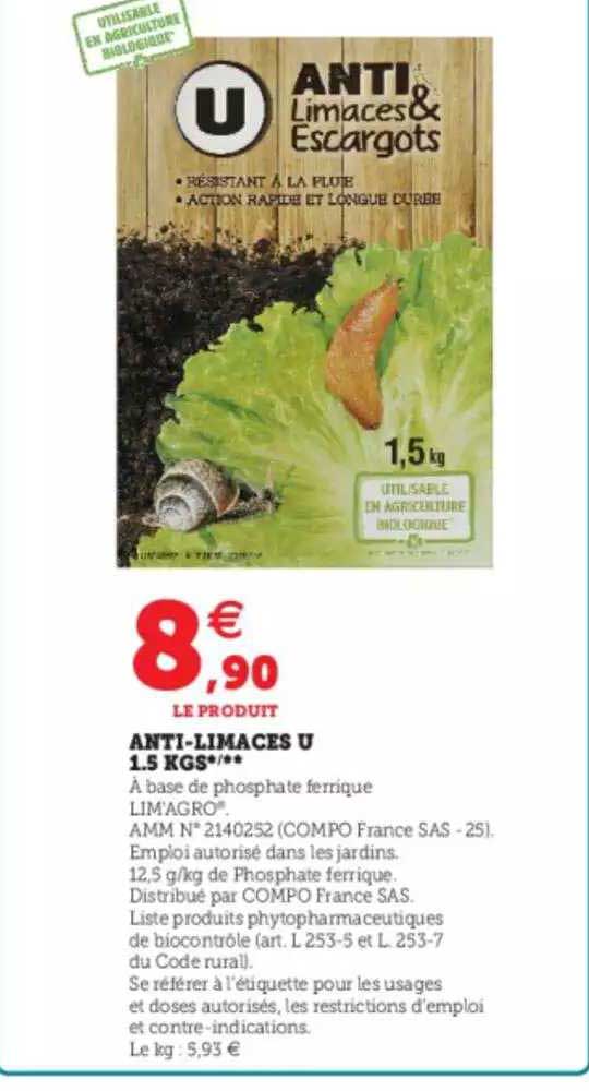 anti-limaces u 1.5 kgs