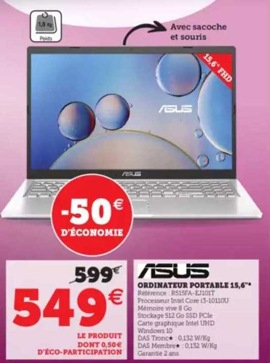 Asus Ordinateur Portble 15.6"