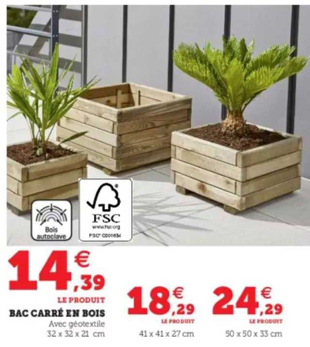 Bac Carré En Bois