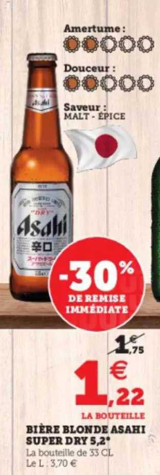 bière blonde asahi super dry 5,2°