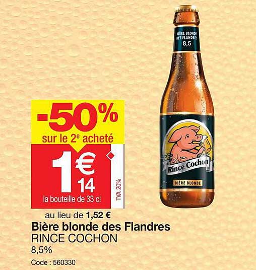Bière Blonde Des Flandres Rince Cochon