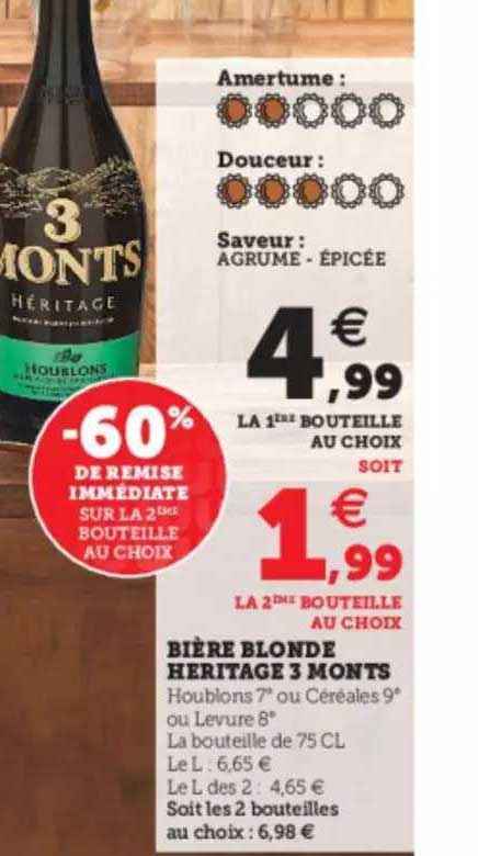 bière blonde héritage 3 monts