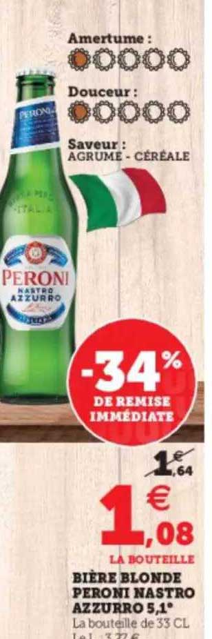 bière blonde peroni nastro azzurro 5,1°