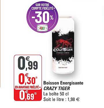 boisson énergisante crazy tiger