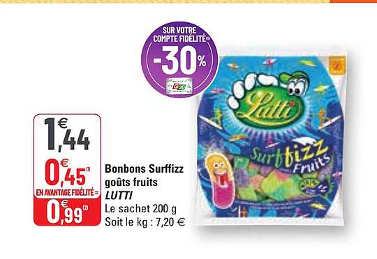 bonbons surffizz goûts fruits lutti