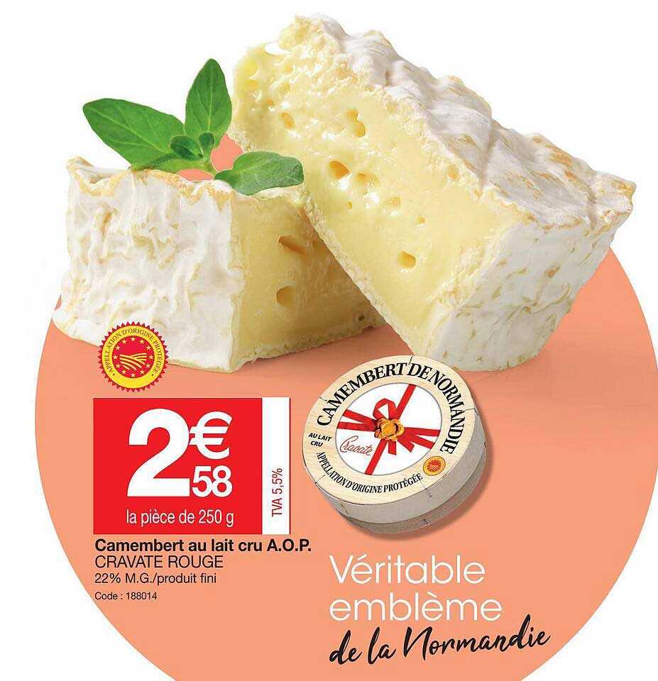 camembert au lait cru a.o.p. cravate rouge