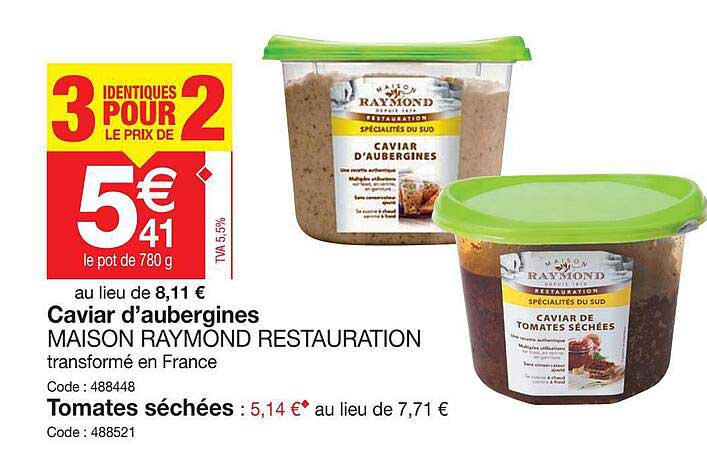 caviar d'aubergines maison raymond restauration