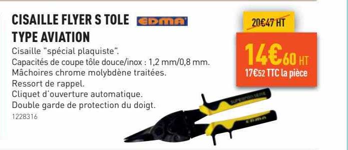 cisaille flyer s tole type aviation edma
