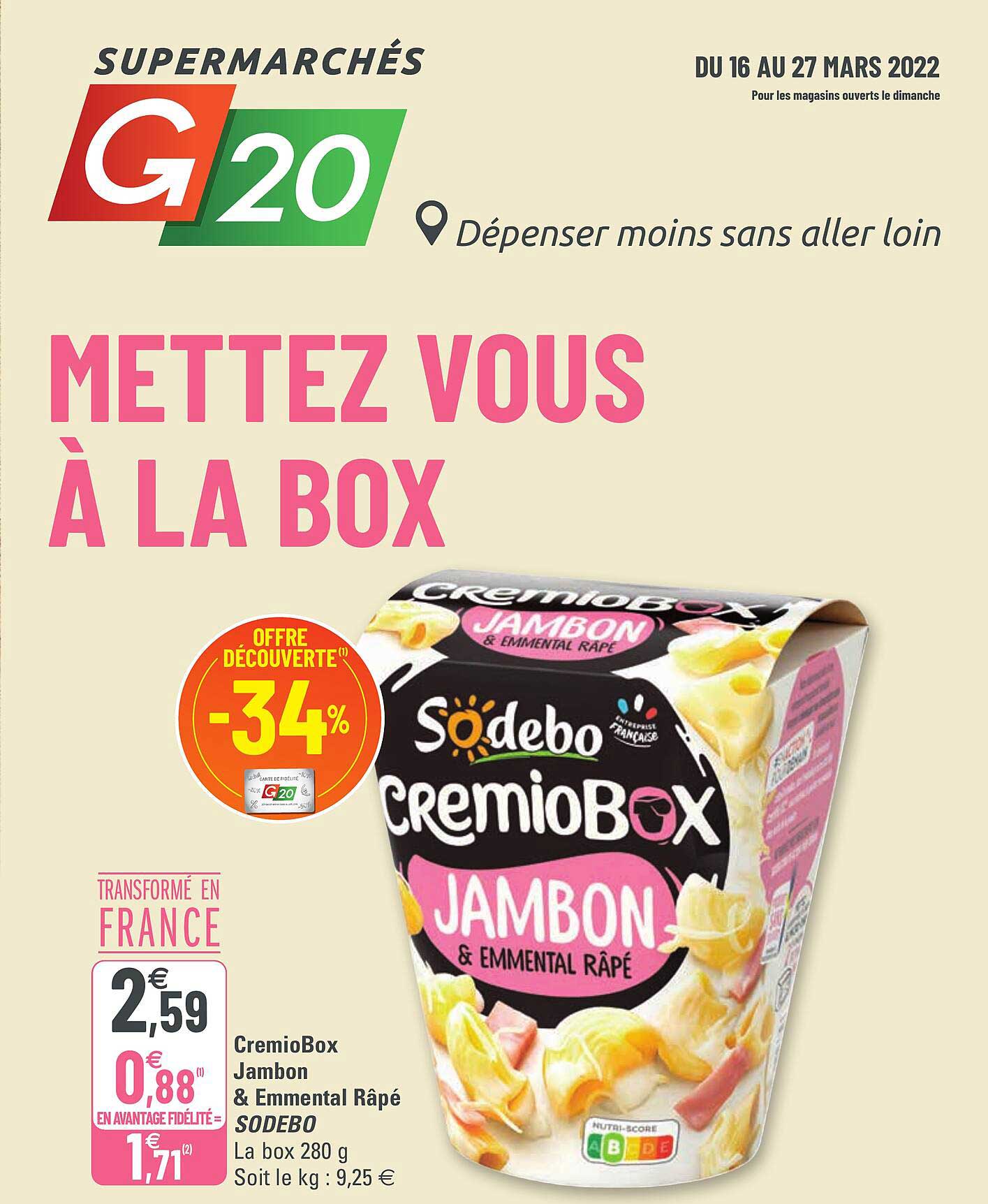 CremioBox Jambon & Emmental Râpé Sodebo
