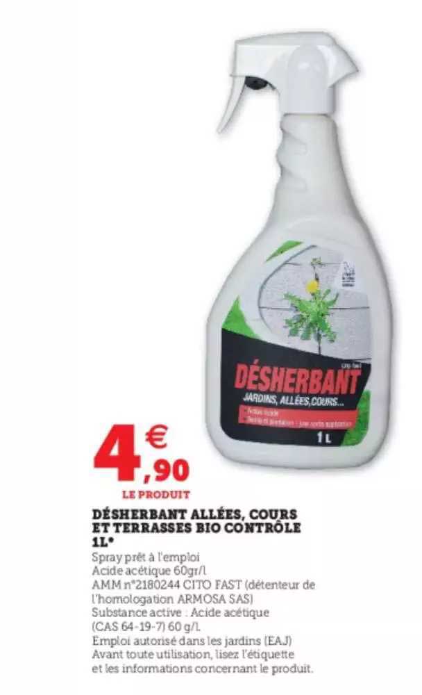 désherbant allées, cours et terrasses bio contrôle 1 l