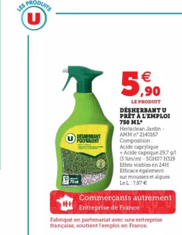 Désherbant U Prêt à L'emploie 750 Ml