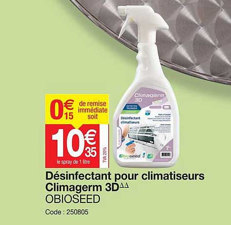 désinfectant pour clumatiseurs climagerm 3d obioseed