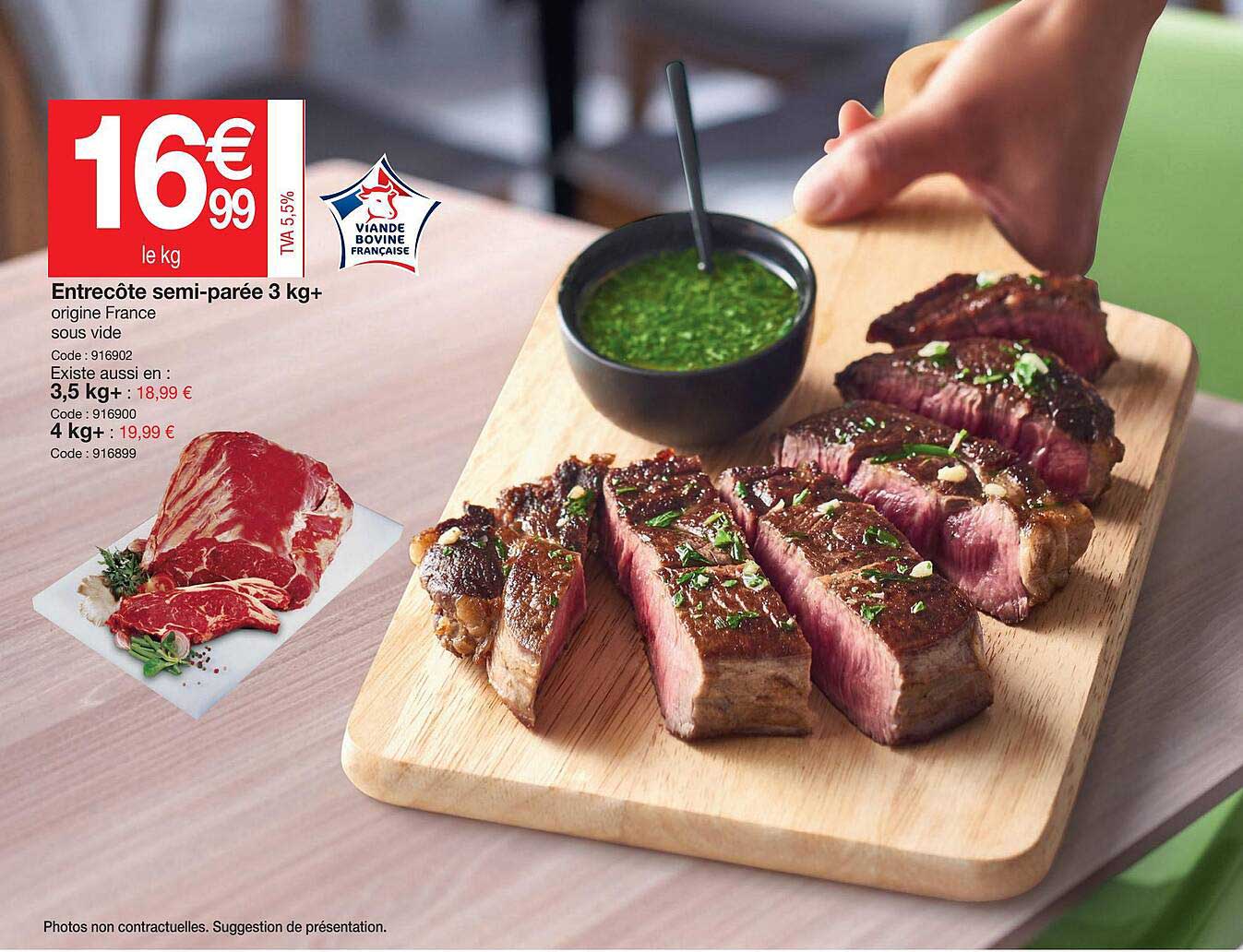 entrecôte semi-parée 3 kg+